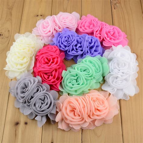buy wholesale 100pcs lot 3 chiffon rose flowers handmade rolled rosettes