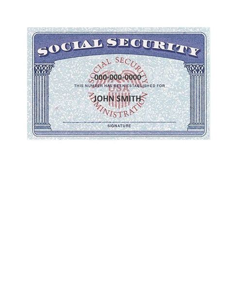 Social Security Card Template Generator Printable Word Searches
