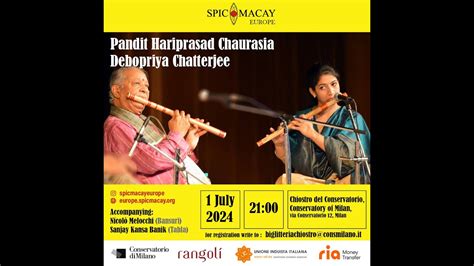 Pandit Hariprasad Chaurasia And Debopriya Chatterjee Concert In Milan