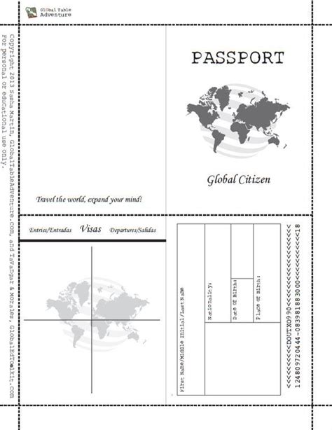 Free Printable Passport Book When Image Results Plantilla De