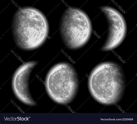 Moon Phases Royalty Free Vector Image Vectorstock