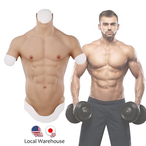 Cosplay Male Suit Fake Belly Muscle Men S Chest Crossdresser Macho Realistic Silicone Shopee