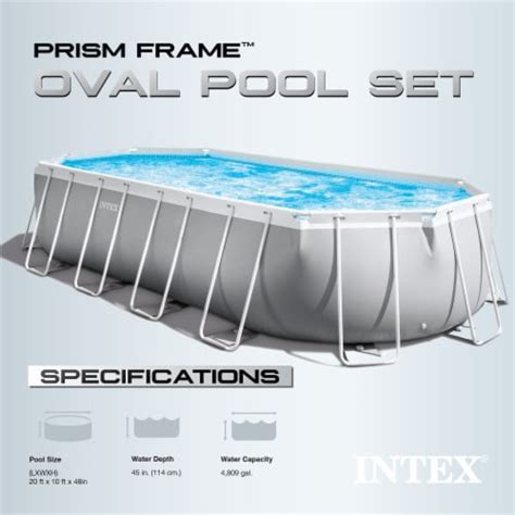 Intex 20ft X 10ft X 48in Prism Frame Oval Swimming Pool Set Ladder