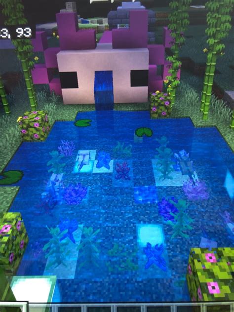 Axolotl Pond Minecraft Theme Minecraft Crafts Minecraft Designs