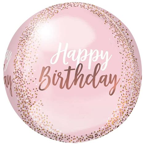 Anagram Orbz Foil Round Coloured Party Balloon 15 Baby Pink Happy