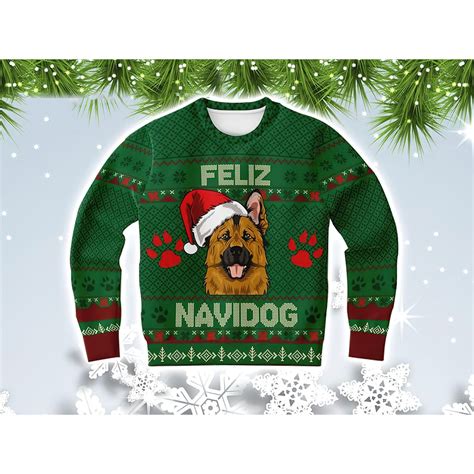 German Shepherd Feliz Navidog Christmas Sweater Nouvette