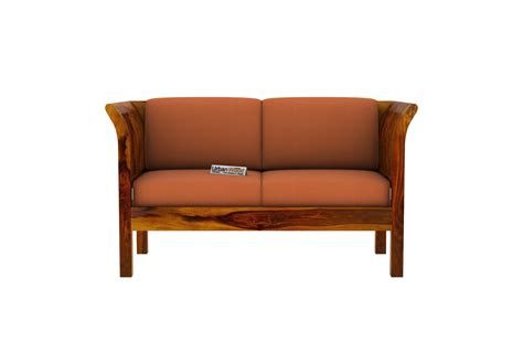 Buy Crispin 2 Seater Wooden Sofa Honey Finish Online In India