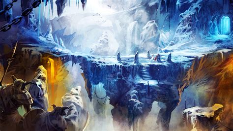 Full Hd Wallpaper Trine 2 Ice Cave Precipice Art Desktop Backgrounds Hd 1080p