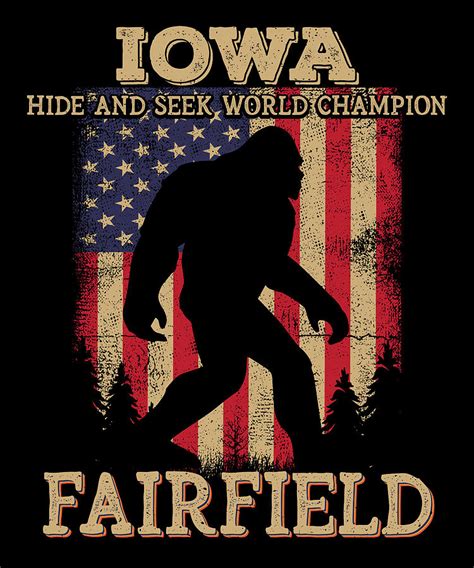 Iowa Fairfield Bigfoot Usa Flag Sasquatch Lovers Digital Art By Elsayed