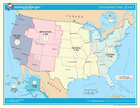 Map Of Time Zones Of Usa Time Zones Of Usa —