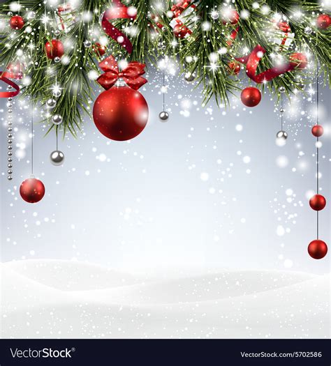Christmas Background With Snow Royalty Free Vector Image