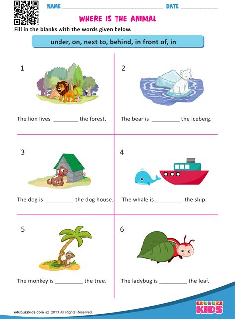 Free printable dog themed prepositional words activity and emergent reader book. Free printable prepositions #worksheets for kindergarten that … | Preposition worksheets ...