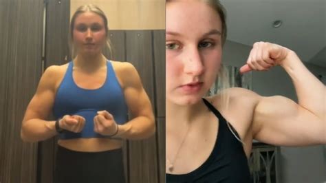 Caraline17 Young Muscle Girl Flexing Her Big Biceps Youtube