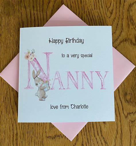 Nanny Birthday Card Personalised Nanny Birthday Card Nanna Etsy