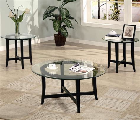 Cappuccino Finish Modern 3pc Coffee Table Set Wclear