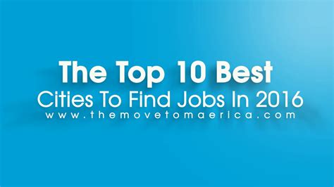 The Top 10 Best Cities To Find Jobs In 2018 Youtube