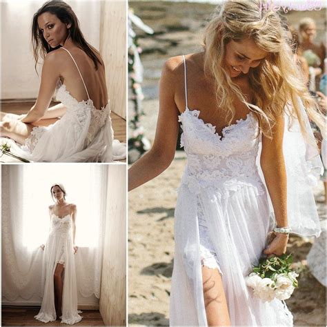For petites, plus sizes and everyone in between, we have gorgeous white gowns crafted to perfectly highlight your curves while keeping you comfortable in the outdoors. WD04 Beach Wedding Dresses,Lace Backless Summer Bridal ...