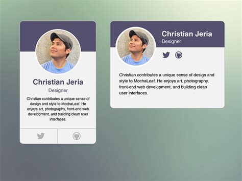 Profile Card Design By Christian Jeria On Dribbble