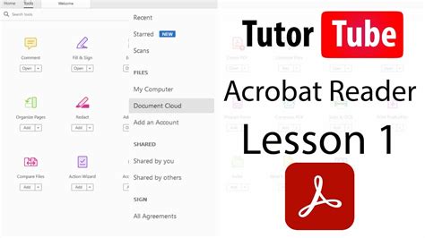 Adobe Acrobat Reader Tutorial Lesson 1 Interface Youtube