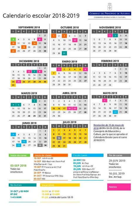 Calendario Escolar 2019 Y 2020 Para Imprimir Calendario 2019