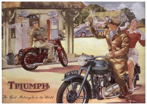 Vintage Triumph Motorcycle Advertising A4 Poster Print Ebay