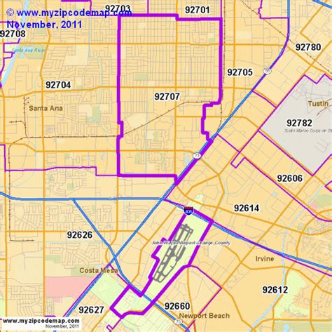 Zip Code Map Of 92707 Demographic Profile Residential Housing
