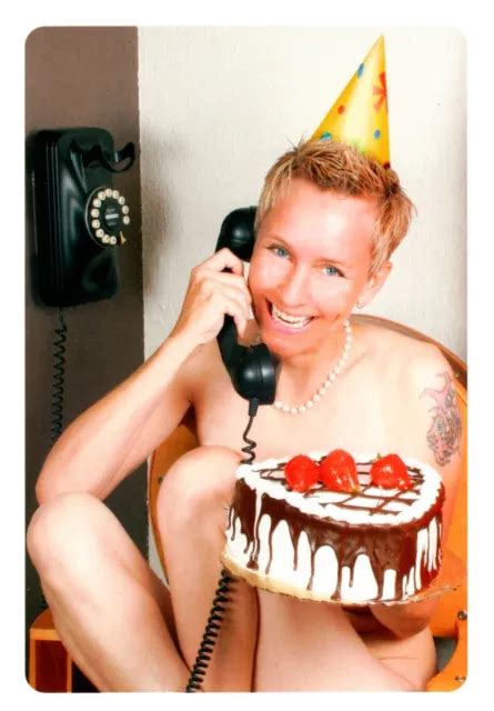 FUNNY HAPPY BIRTHDAY Butt Buck Naked Party Hat On Phone Hallmark Greeting Card PicClick