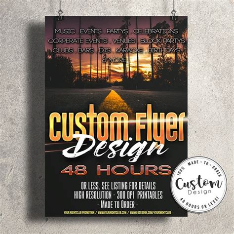 Custom Flyer Design Professional Flyer Design Business Etsy