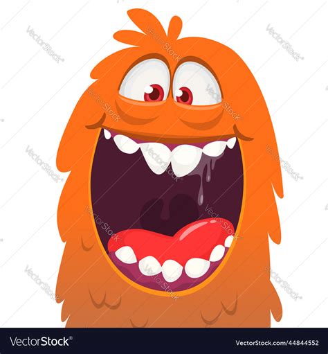 Funny Cartoon Monster Face Expression Monster Vector Image