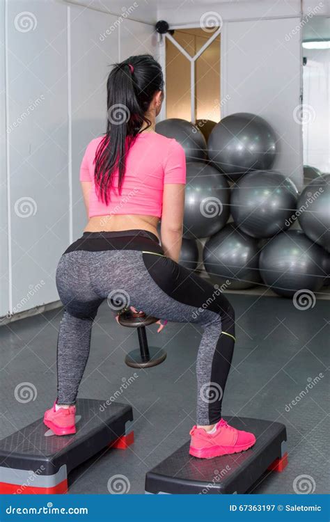 Girl Doing Squats With Weights Stock Image Image Of Body Girl