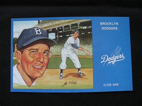 1988 Postcard Brooklyn Dodgers Clyde King Art Susan Rini Baseball Ebay