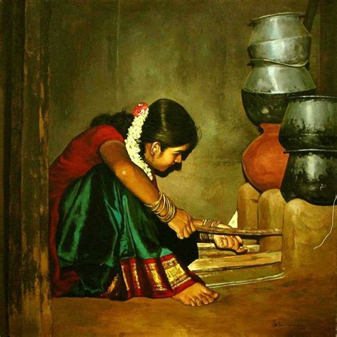 12 Realistic Oil Painting Of Indian Women By S Elayaraja Varnam My