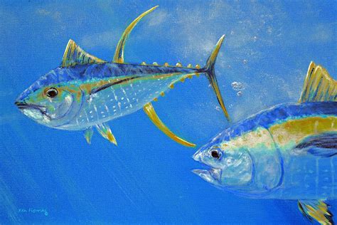 Yellowfin Tuna Crop Painting By Ken Figurski Fine Art America