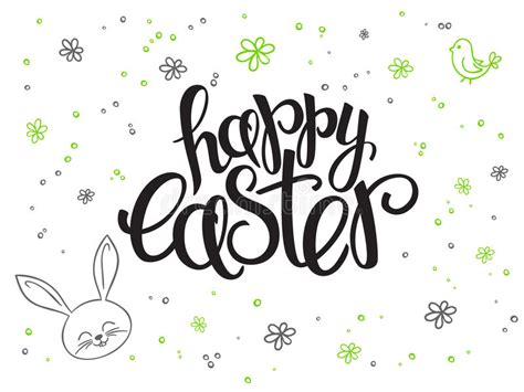 Easter Holiday Celebration Easter Greetings Handwriting Lettering Stock