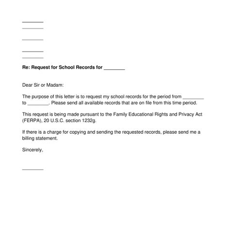 School Records Request Letter Template Word And Pdf