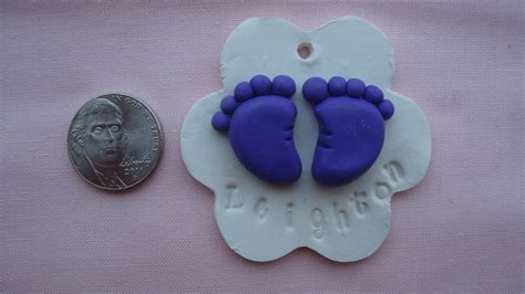 Polymer Clay Baby Feet Ornament Baby Shower Pasta Diy Seasonal Decor