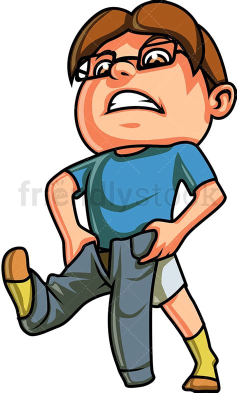 Little Boy Putting On Pants Cartoon Vector Clipart Friendlystock