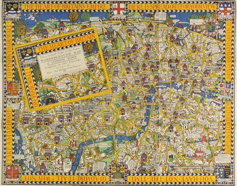 Wonderground Map London Town Macdonald Gill Kiki Werth Original