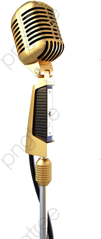 Hd Png Microphone Microphone Clipart Glitter - Gold Studio Microphone ...