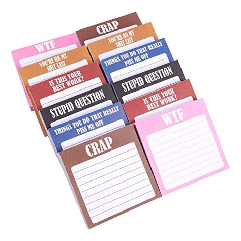Buy Pack Of 12 Funny Sticky Notes Sarcastic Notepads Humorous