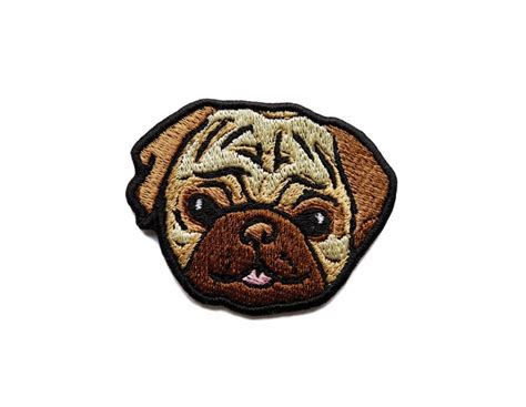 Pug Sew On Patch Naszywka Embroidered Patch Applique Patches Etsy