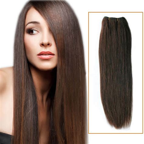 14 Inch 2 Dark Brown Straight Brazilian Virgin Hair Wefts