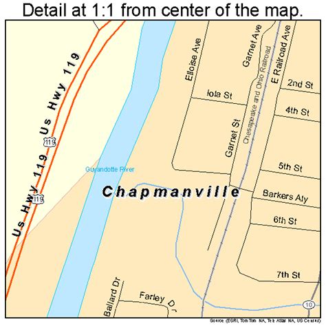 Chapmanville West Virginia Street Map 5414524