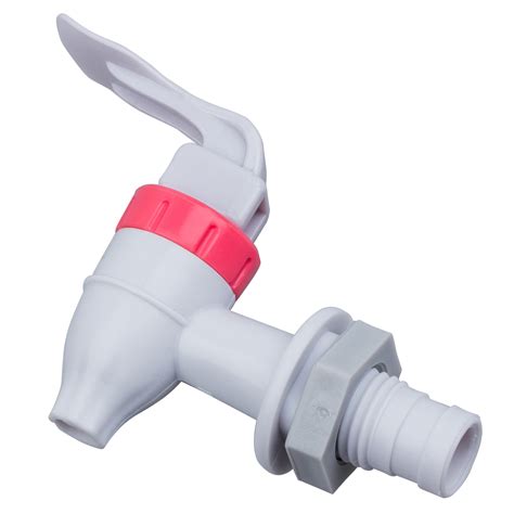 Hot Sale White Red Push Type Plastic Replacement Water Dispenser Tap