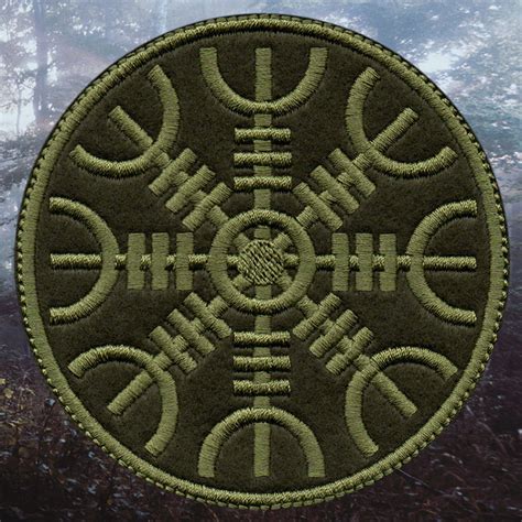 Embroidered Patch Rune Ægishjálmur Helm Of Awe