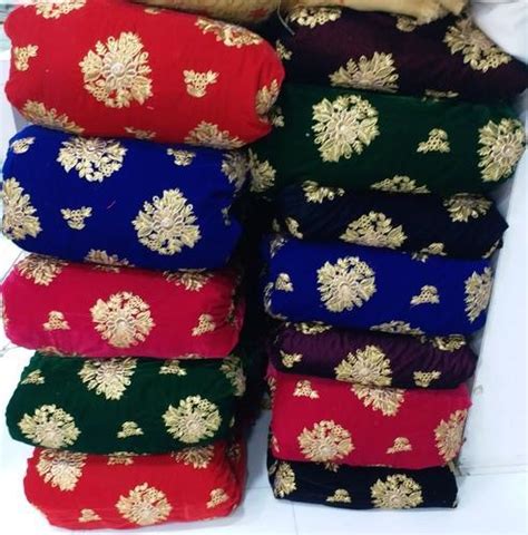 Embroidered Velvet Fabric Width 44 45 44 45 At Rs 387 Meter In