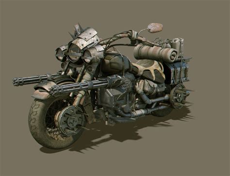Artstation Heavy Wasteland Motorcycle Misuo Wu Mad Max Motorcycle