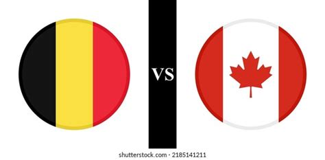 Concept Belgium Vs Canada Flags Belgian Stock Vector Royalty Free