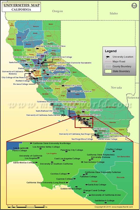Map Of California Universities Time Zones Map