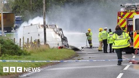 A470 Reopens At Dinas Mawddwy After Crash Started Fire Bbc News